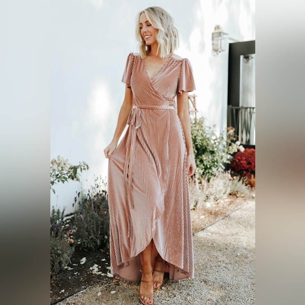 Ribbed Velvet Andi Wrap Dress